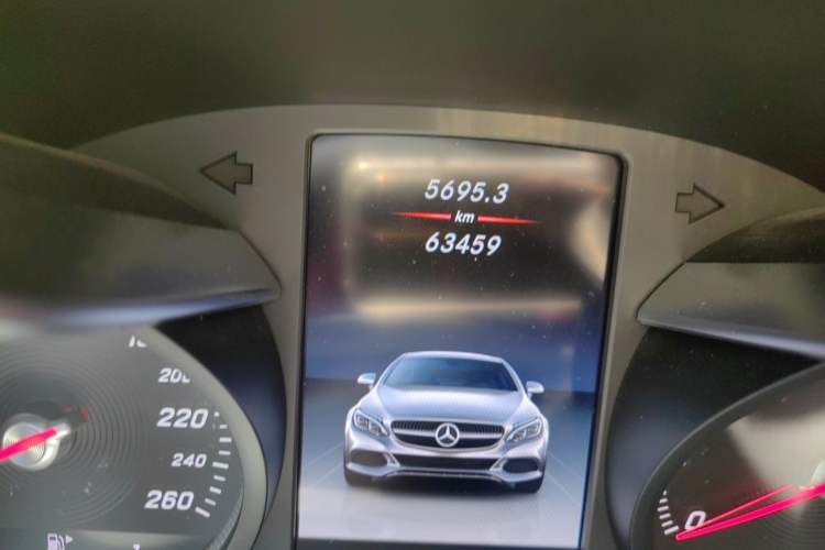 Used Mercedes-Benz C-Class 2018 C 200 Coupe Odometer Close Up
