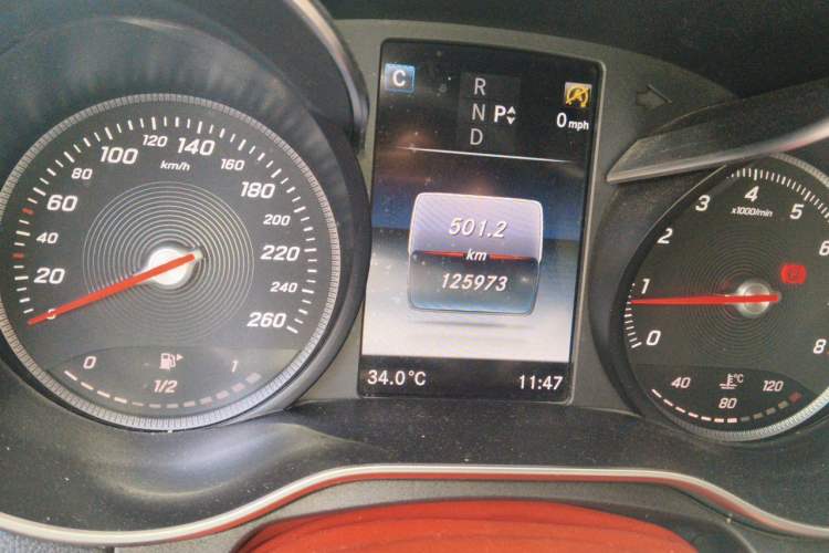 Used Mercedes-Benz C-Class 2018 C 200 Sport Edition Odometer Close Up