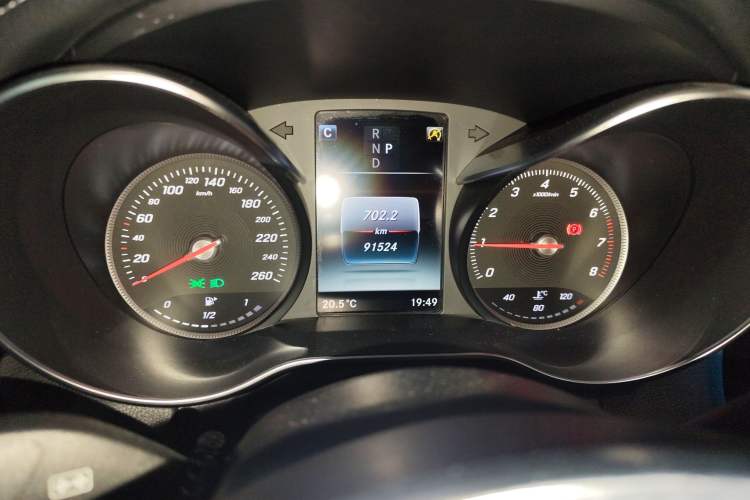 Used Mercedes-Benz C-Class 2018 C 200 Coupe Odometer Close Up