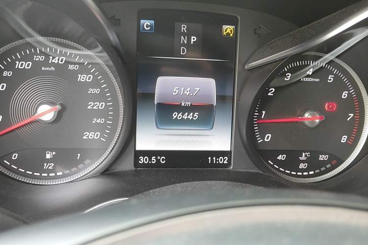 Used Mercedes-Benz C-Class 2018 C 200 L Odometer Close Up