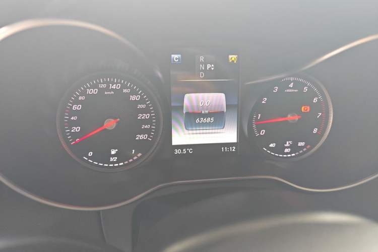 Used Mercedes-Benz C-Class 2018 C 300 Coupe Night Edition Odometer Close Up