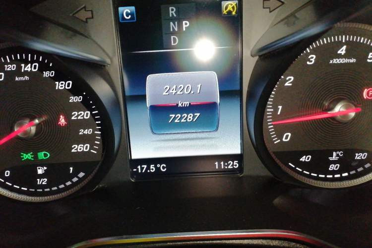 Used Mercedes-Benz C-Class 2018 C 200 Coupe Odometer Close Up
