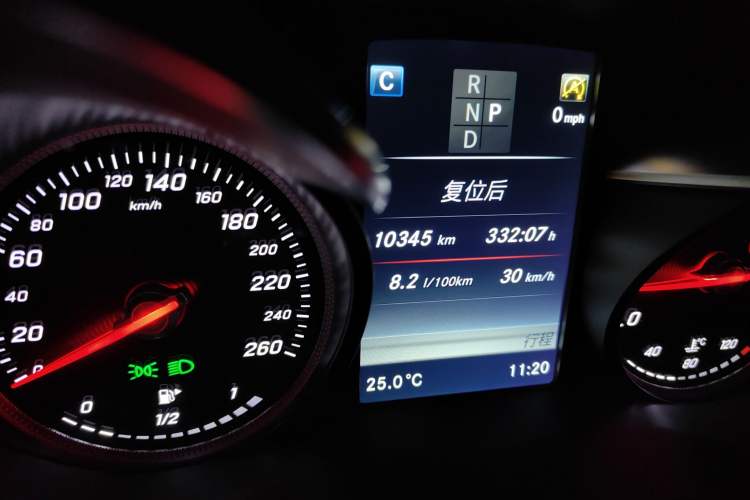 Used Mercedes-Benz C-Class 2018 C 200 Coupe Odometer Close Up