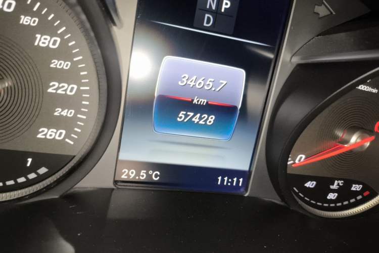 Used Mercedes-Benz C-Class 2018 C 200 Coupe Odometer Close Up