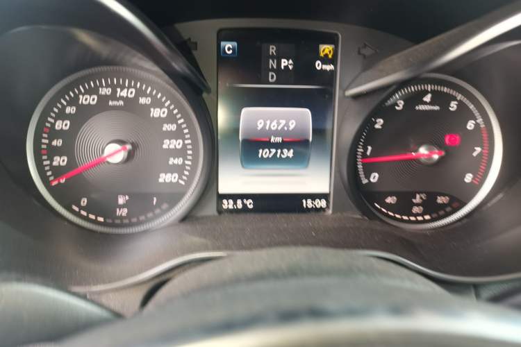 Used Mercedes-Benz C-Class 2018 C 200 Sport Edition Odometer Close Up