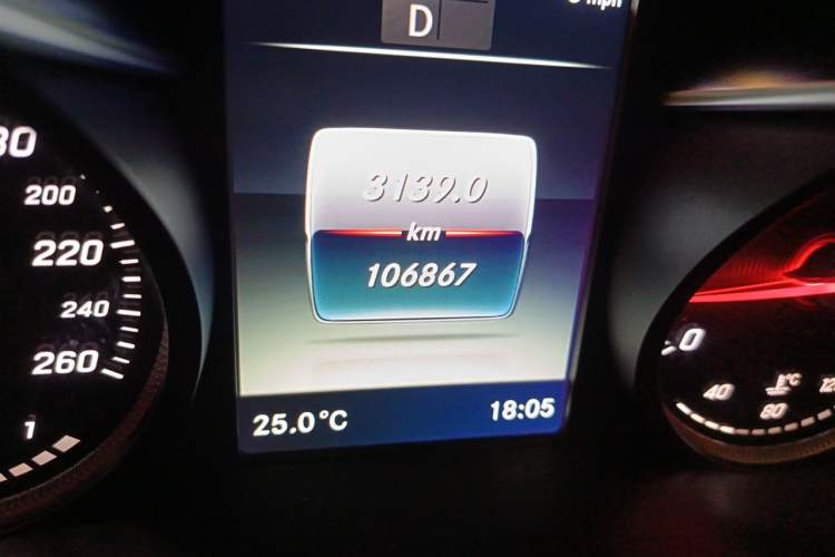 Used Mercedes-Benz C-Class 2018 C 200 L Sport Edition Odometer Close Up