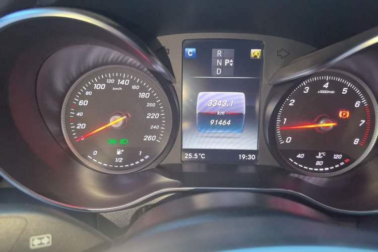 Used Mercedes-Benz C-Class 2018 C 200 Coupe Odometer Close Up