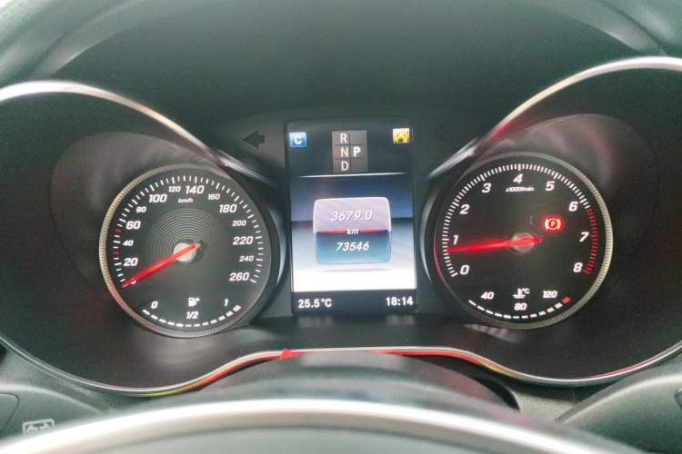 Used Mercedes-Benz C-Class 2018 C 200 Coupe Odometer Close Up