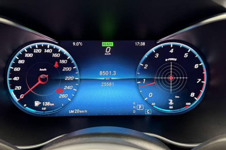 Used Mercedes-Benz C-Class 2019 C 260 Estate Odometer Close Up