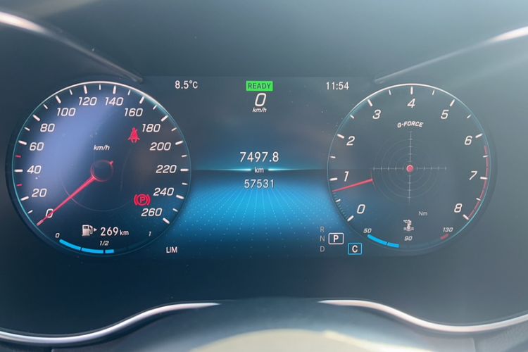 Used Mercedes-Benz C-Class 2019 C 260 L 4MATIC Sport Edition Odometer Close Up