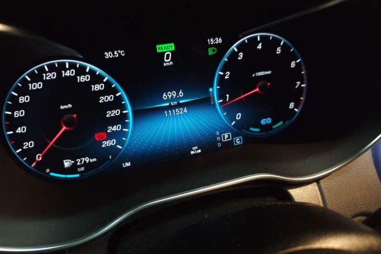 Used Mercedes-Benz C-Class 2019 C 260 Coupe Odometer Close Up