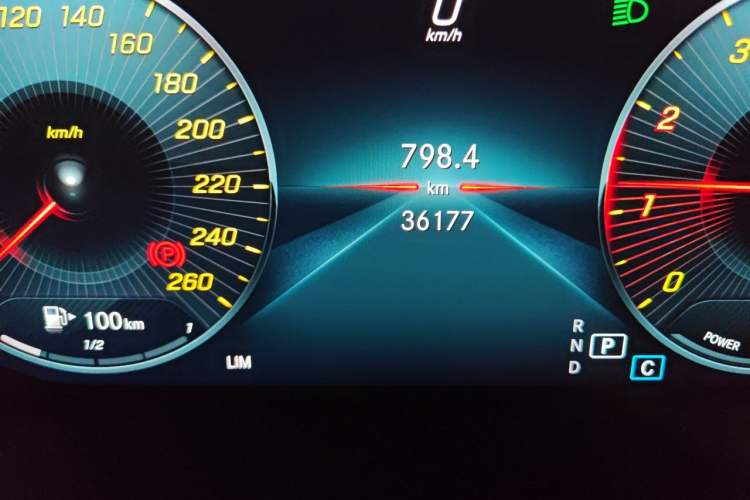 Used Mercedes-Benz C-Class 2019 C 260 Coupe Odometer Close Up
