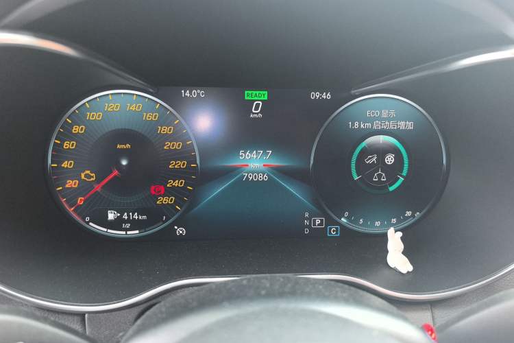 Used Mercedes-Benz C-Class 2019 C 260 Coupe Odometer Close Up