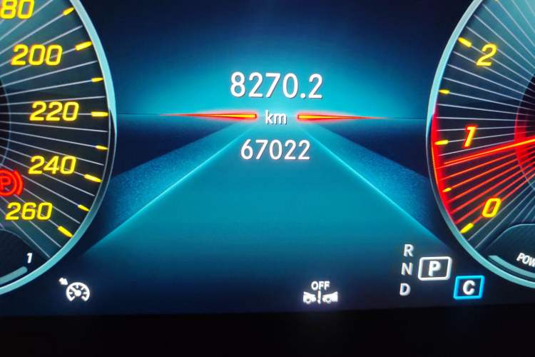 Used Mercedes-Benz C-Class 2019 C 260 Coupe Odometer Close Up
