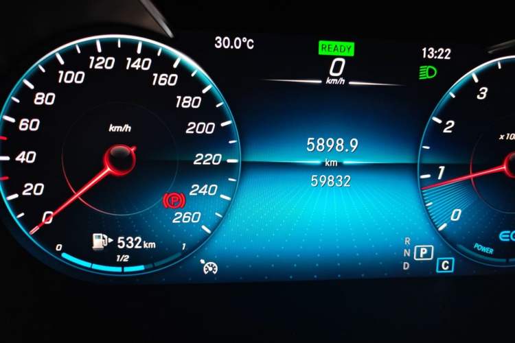 Used Mercedes-Benz C-Class 2019 Updated C 260 L Odometer Close Up