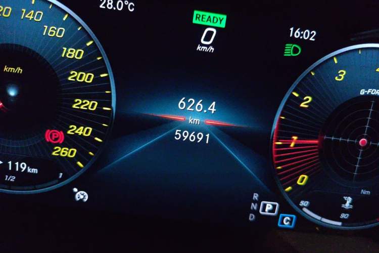 Used Mercedes-Benz C-Class 2019 C 260 L Sport Edition Odometer Close Up