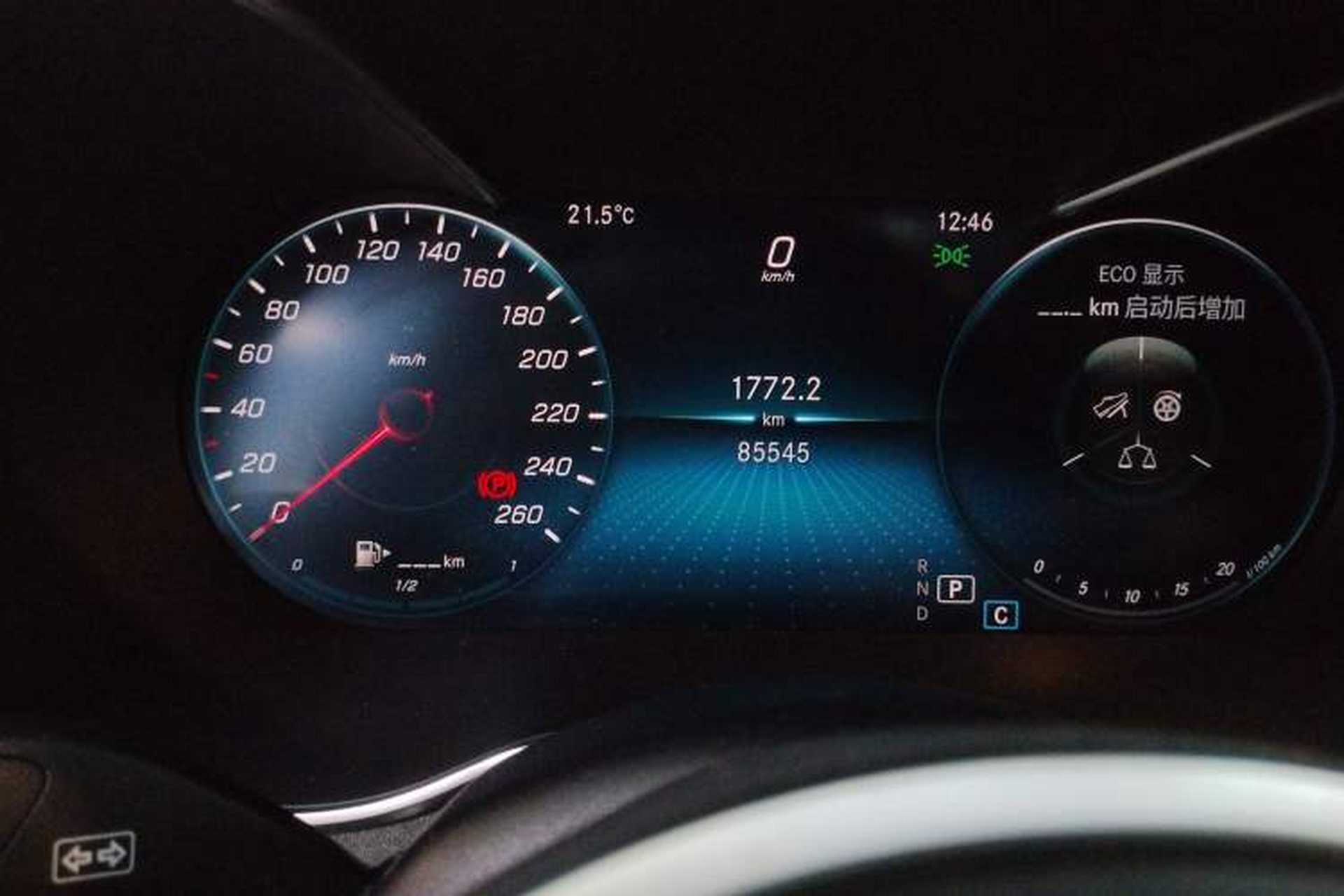 Used Mercedes-Benz C-Class 2019 C 260 Estate Odometer Close Up