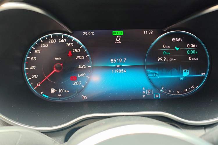 Used Mercedes-Benz C-Class 2019 Restyled C 260 L Sport Edition Odometer Close Up