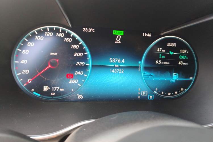 Used Mercedes-Benz C-Class 2019 C 260 L Odometer Close Up