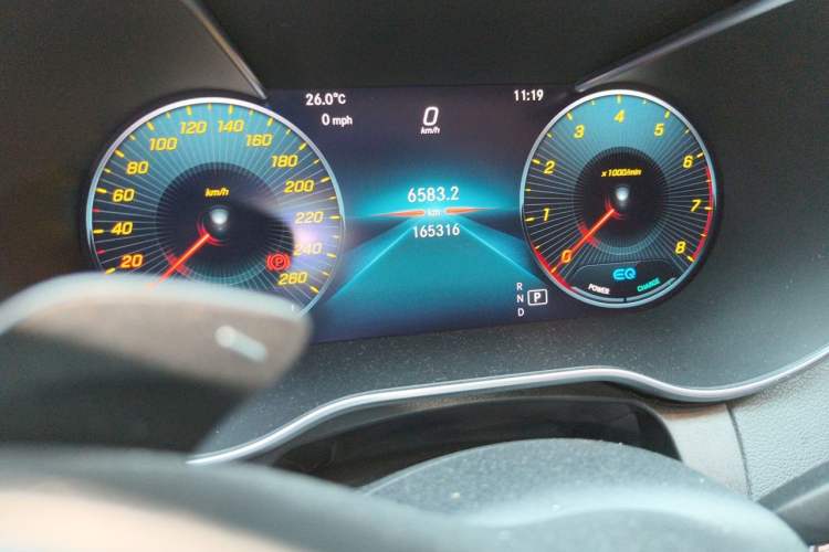 Used Mercedes-Benz C-Class 2019 Restyled C 260 L Sport Edition Odometer Close Up