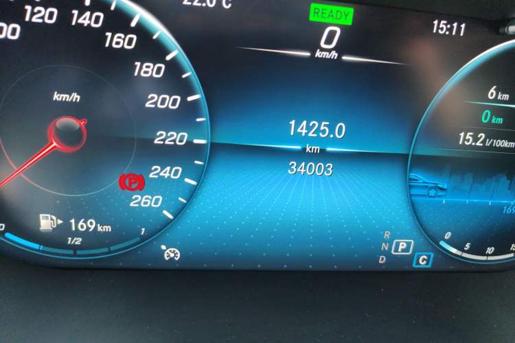 Used Mercedes-Benz C-Class 2020 C 260 L Sport Edition Odometer Close Up