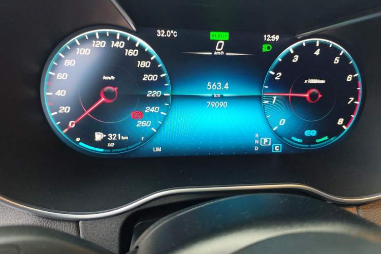 Used Mercedes-Benz C-Class 2020 C 260 Coupe Odometer Close Up