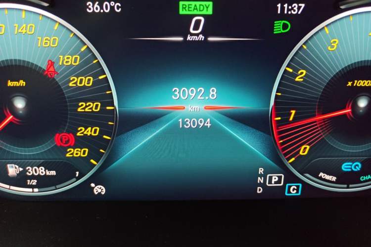 Used Mercedes-Benz C-Class 2020 C 260 Coupe Odometer Close Up