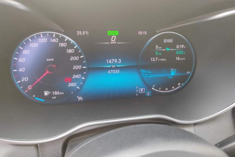 Used Mercedes-Benz C-Class 2020 C 260 L Odometer Close Up