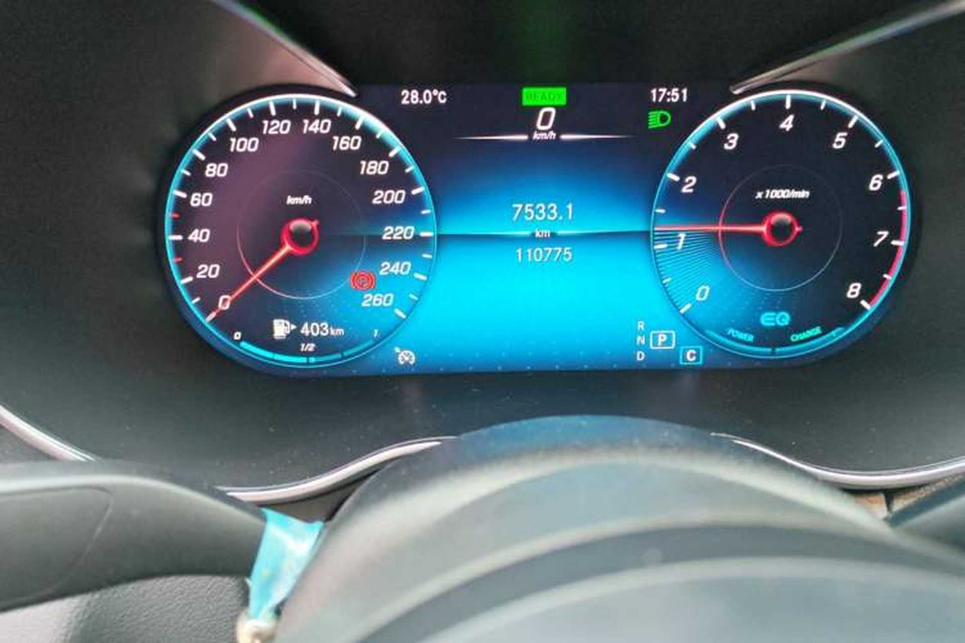 Used Mercedes-Benz C-Class 2020 C 260 Sport Edition Odometer Close Up