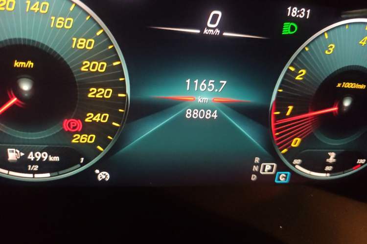 Used Mercedes-Benz C-Class 2020 C 200 Coupe Odometer Close Up