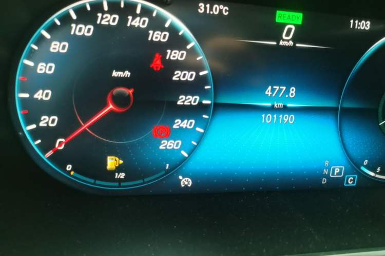 Used Mercedes-Benz C-Class 2020 C 260 Sport Edition Odometer Close Up