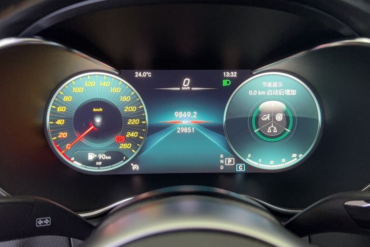 Used Mercedes-Benz C-Class 2020 C 200 Coupe Odometer Close Up