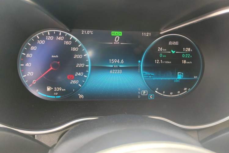 Used Mercedes-Benz C-Class 2020 C 260 L Sport Edition Odometer Close Up