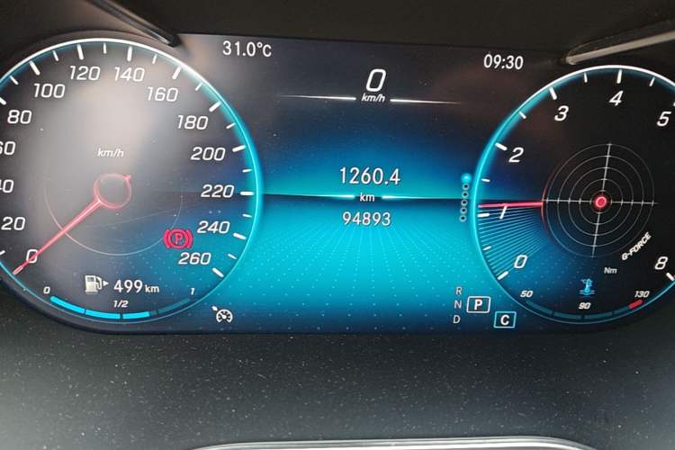 Used Mercedes-Benz C-Class 2020 Updated C 200 L Fashion Edition Odometer Close Up