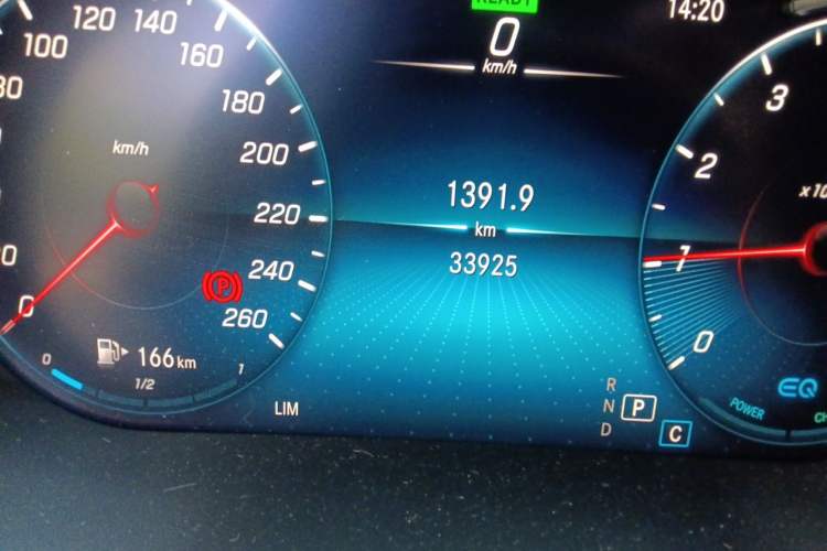 Used Mercedes-Benz C-Class 2020 Facelifted C 260 Estate Odometer Close Up