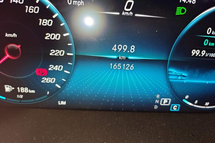 Used Mercedes-Benz C-Class 2020 C 260 L Sport Edition Odometer Close Up