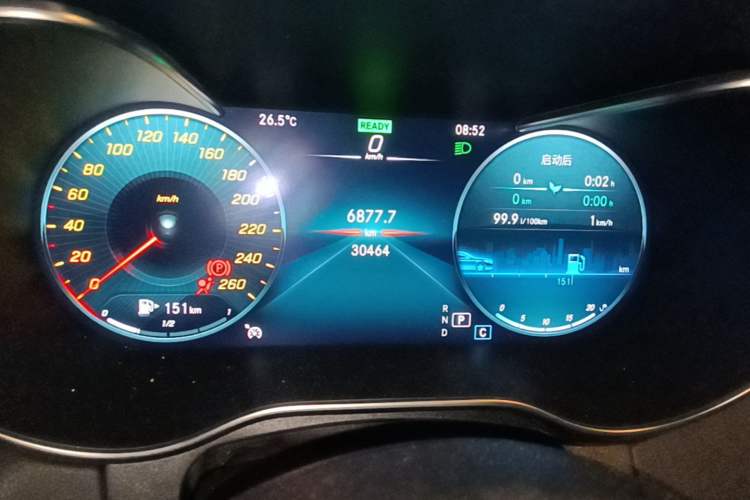Used Mercedes-Benz C-Class 2021 C 260 L Odometer Close Up