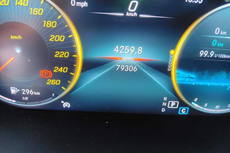 Used Mercedes-Benz C-Class 2021 C 260 L Sport Edition Odometer Close Up