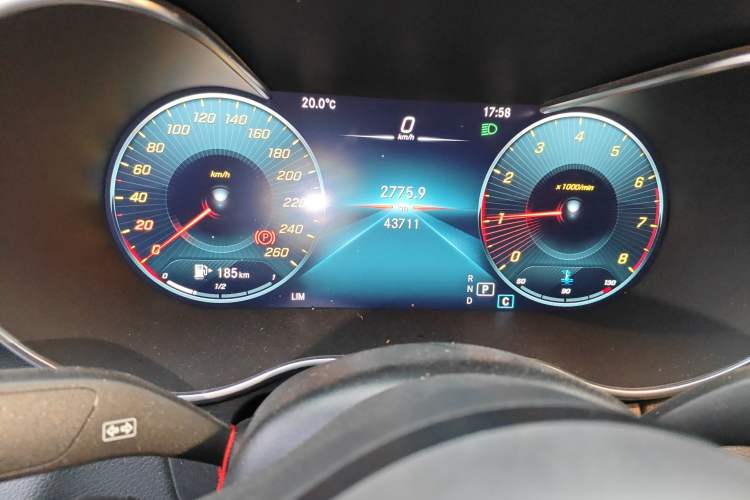 Used Mercedes-Benz C-Class 2021 C 200 Coupe Odometer Close Up