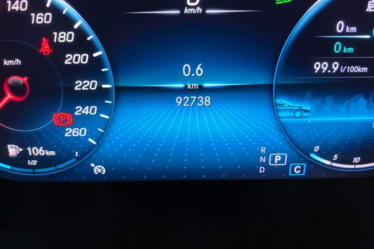 Used Mercedes-Benz C-Class 2021 C 260 L Sport Edition Star Collection Odometer Close Up