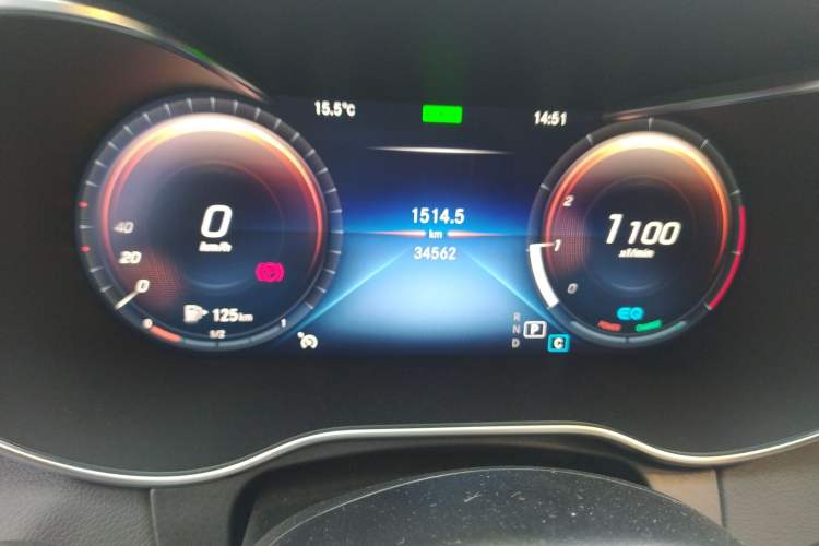 Used Mercedes-Benz C-Class 2021 C 260 Coupe Odometer Close Up