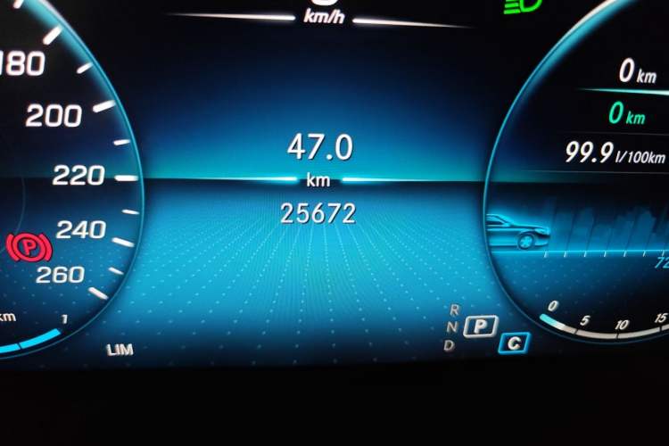 Used Mercedes-Benz C-Class 2021 C 260 L Sport Edition Odometer Close Up