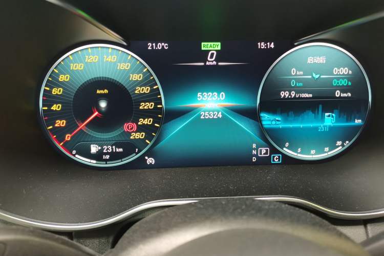 Used Mercedes-Benz C-Class 2021 C 260 Star Edition Odometer Close Up
