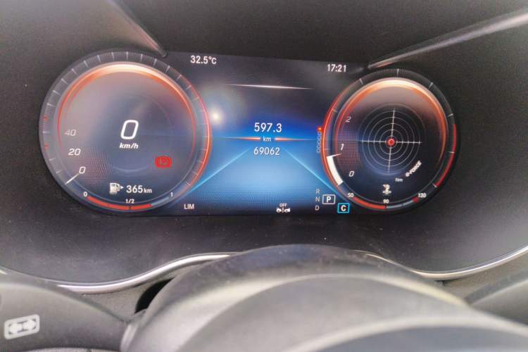 Used Mercedes-Benz C-Class 2021 C 200 Coupe Odometer Close Up