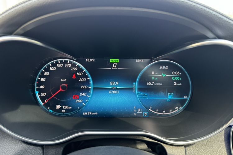 Used Mercedes-Benz C-Class 2021 C 260 L Sport Edition Star Collection Odometer Close Up