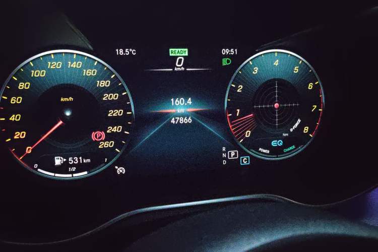 Used Mercedes-Benz C-Class 2021 C 260 L Sport Edition Star Collection Odometer Close Up