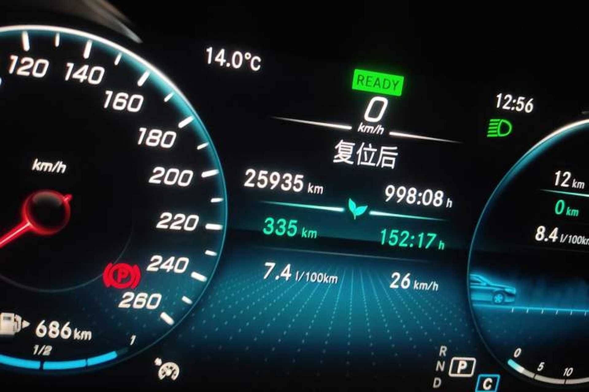 Used Mercedes-Benz C-Class 2021 C 260 Coupe Odometer Close Up