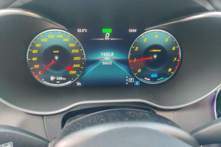 Used Mercedes-Benz C-Class 2021 C 260 Coupe Odometer Close Up