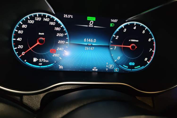 Used Mercedes-Benz C-Class 2021 C 260 L Sport Edition Star Collection Odometer Close Up