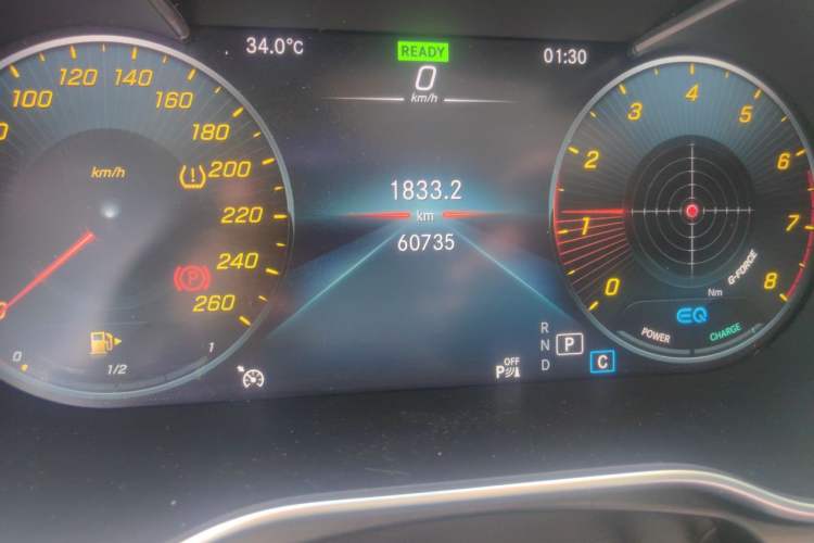 Used Mercedes-Benz C-Class 2021 C 260 L Sport Edition Star Collection Odometer Close Up